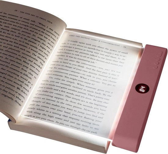 Luce da lettura portatile, Luce da lettura piana con timer, Lampada da lettura luminosa per protezione degli occhi, Regolabile, Luce da lettura per lettura in camera da letto, Lettura notturna, Auto (Rosso)