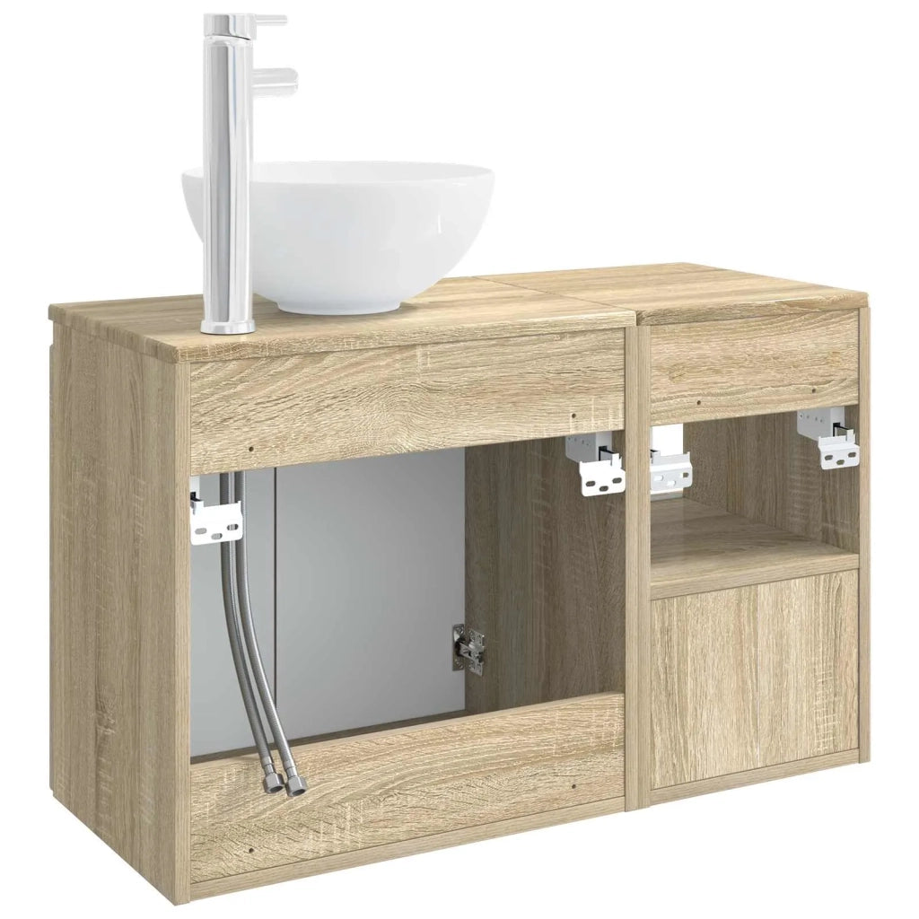 Set di mobili per il bagno 2 pz Rovere Sonoma 3404036