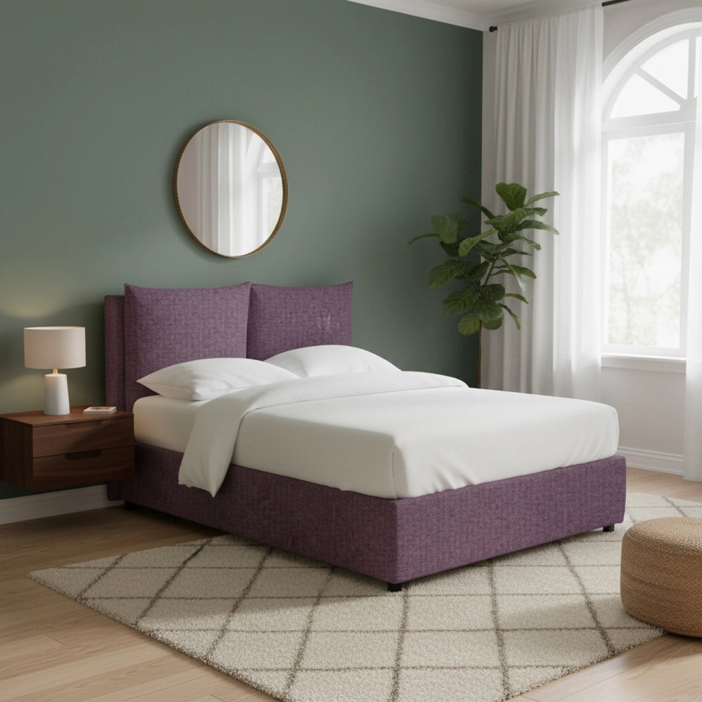 Penrith, Letto Singolo Sfoderabile Made in Italy, Viola Lilla