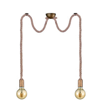 Lampada a Sospensione da Interno  E27 in Metallo Ottone Invecchiato