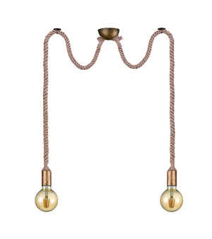 Lampada a Sospensione da Interno  E27 in Metallo Ottone Invecchiato