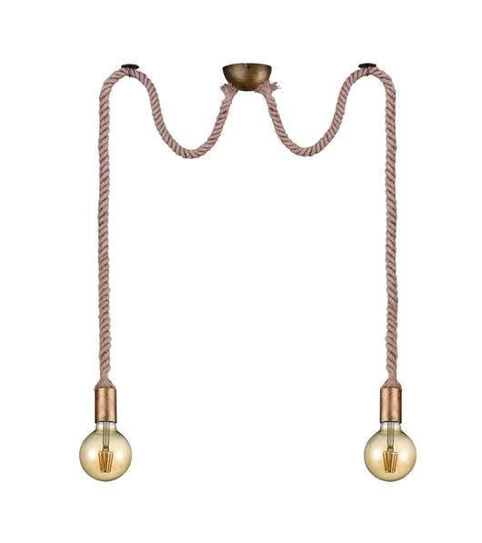 Lampada a Sospensione da Interno  E27 in Metallo Ottone Invecchiato