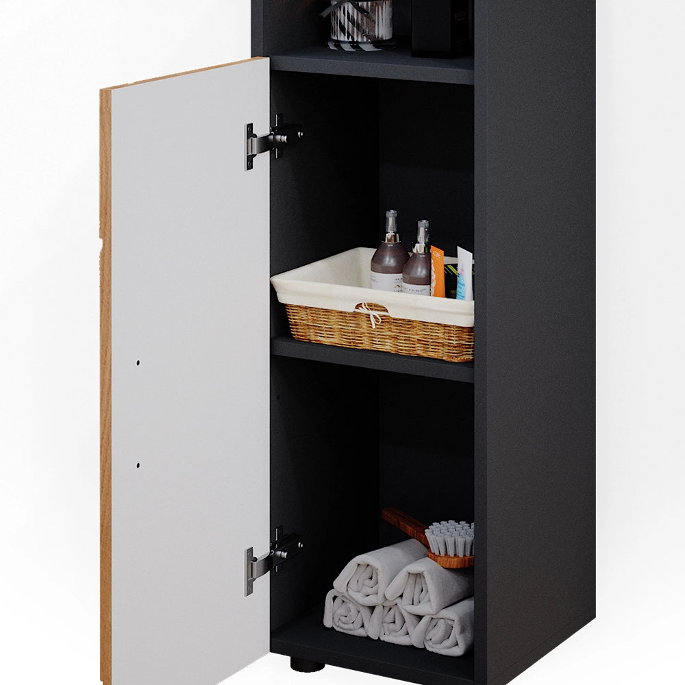 Mobiletto bagno Irma Rovere dorato/Antracite 30 x 95 cm Vicco