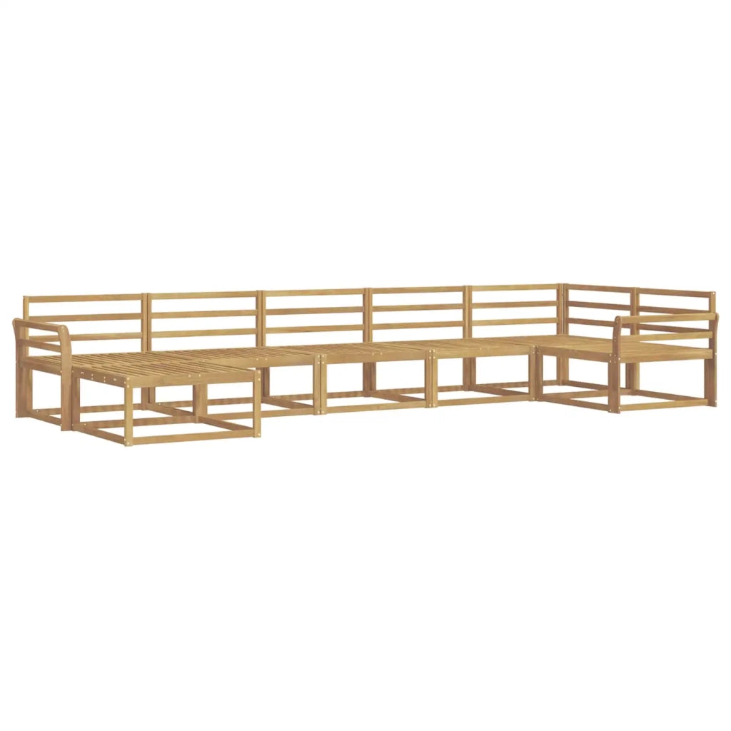 Set di divani da esterno 7 pcs Bianco Legno di Acacia Massello