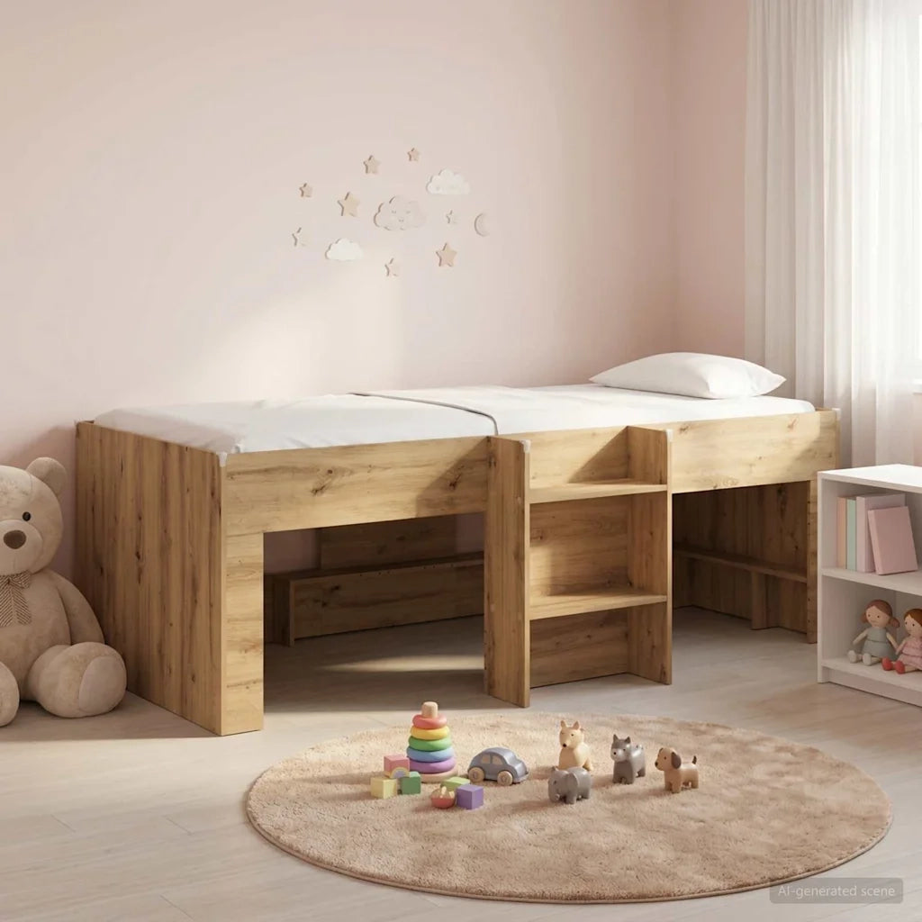 Letto Alto per Bambini Rovere Artigianale 98.5 x 200 cm 3422570