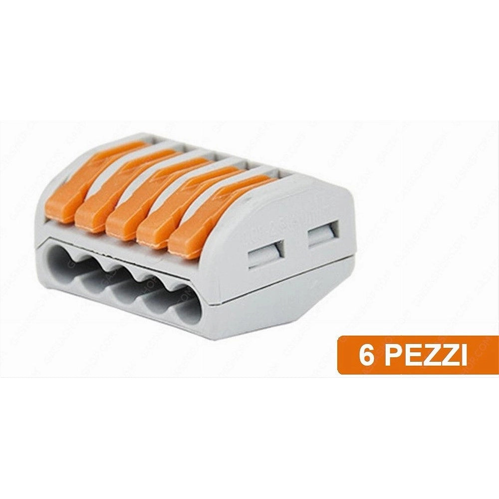 Trade Shop - Confezione Con 6 Pz Connettori Universali Morsetti 5 Poli A 1 Via 32a Mo-5 -
