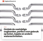 Oogband in acciaio inossidabile da 10 pezzi - Duraturo - Sostenibile - Per barche/kayak - Facile da installare - Utilizzo affidabile - Chiodo di fissaggio
