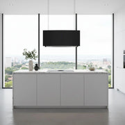 Cappa Samet a isola MCIB101 90 cm. con pannelli in vetro curvi colore nero