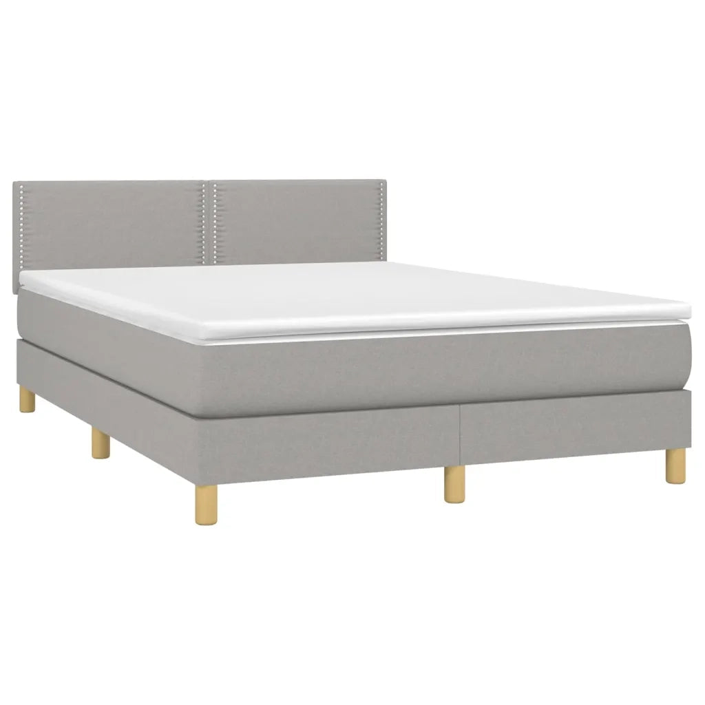 Giroletto a Molle con Materasso Grigio Chiaro 140x190cm Tessutocod mxl 75541