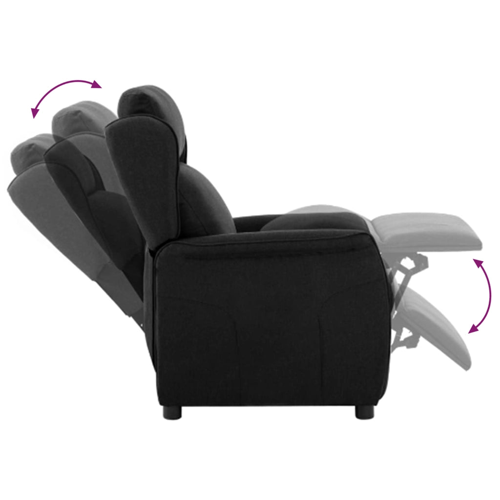 Poltrona Recliner in Tessuto Nero