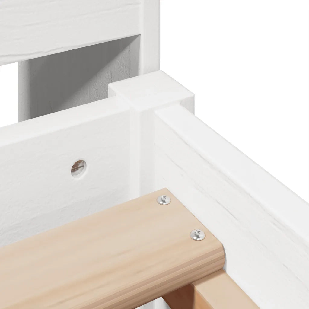 Giroletto senza Materasso-Struttura Letto Bianco 75x190 Legno Massello di Pino 738672