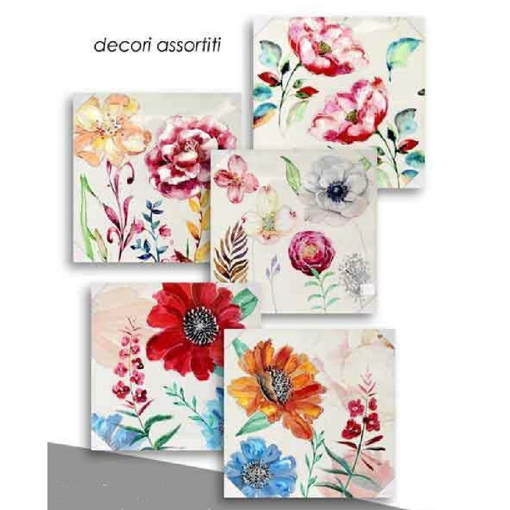 Trade Shop - Quadro Quadretto Decorativo 60x60x2,5cm Tela Su Legno Deluxe Decori Ass. 723643 -