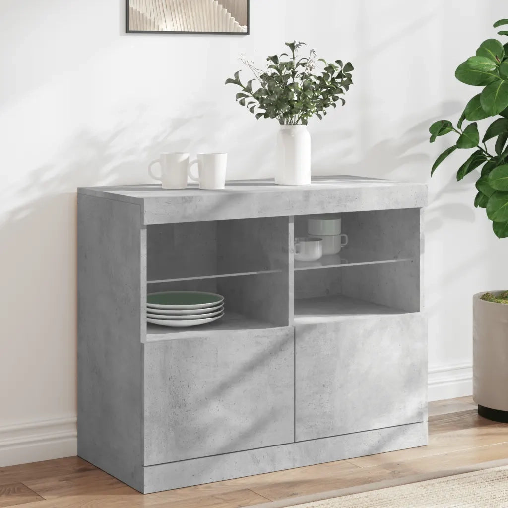 Credenza con Luci LED Grigio Cemento 81x37x67 cmcod mxl 134283