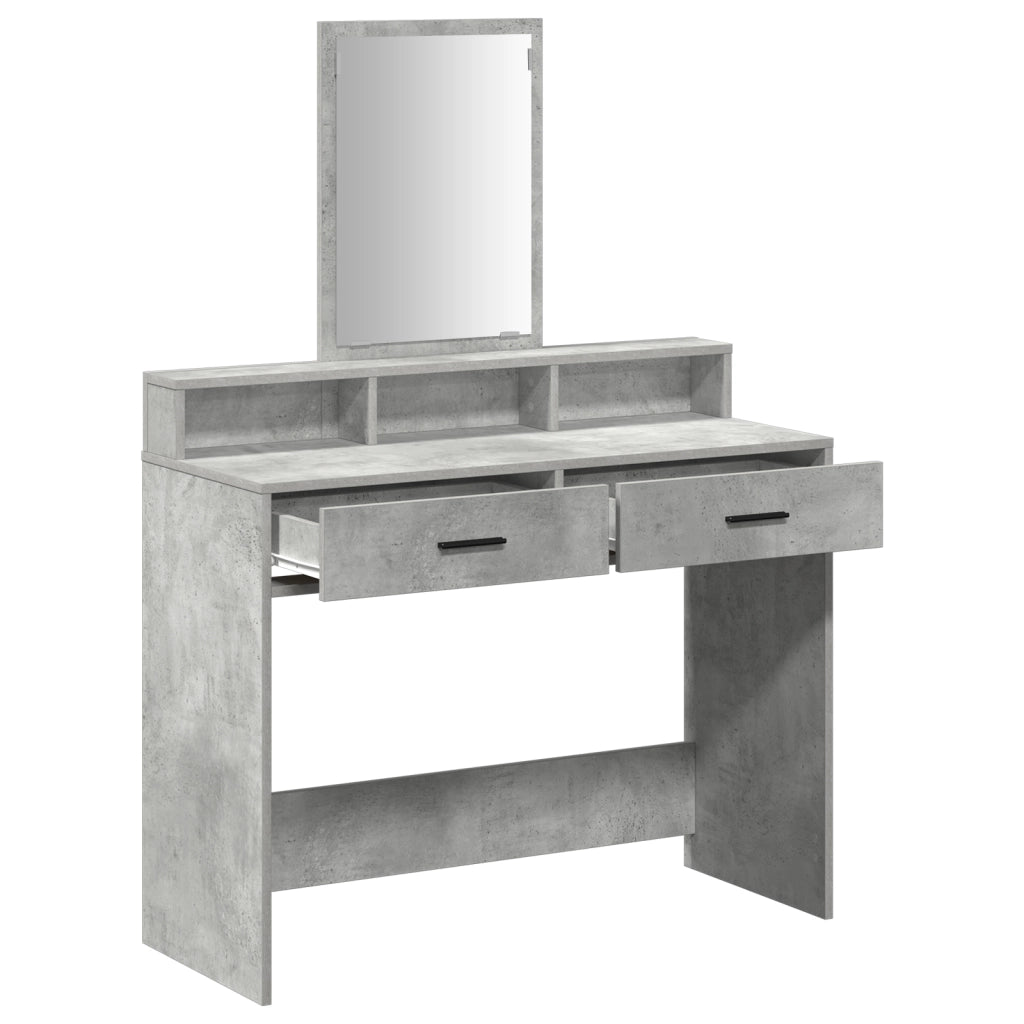 Tavolo da Trucco  con Cassetti Grigio Cemento 100x41x140 cm
