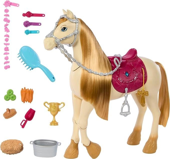 Barbie , Tornado, cavallo interattivo con luci, musica e accessori, balla e nitrisce, ispirato alla serie Netflix I mist