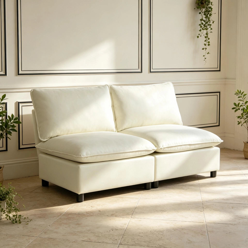 DIVANO 2 POSTI 146 cm Lino Crema