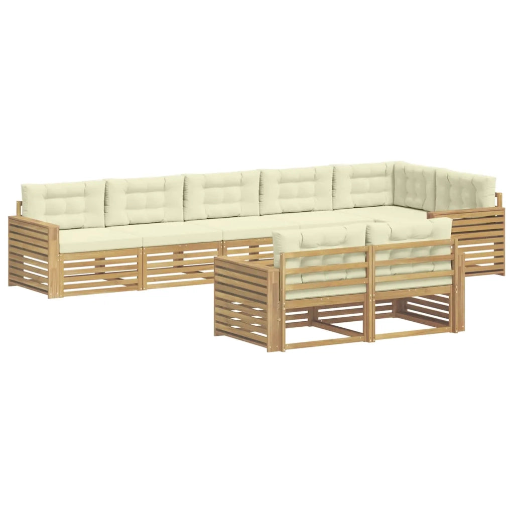 Set di divani da esterno 8 pcs Bianco e Crema 3390690