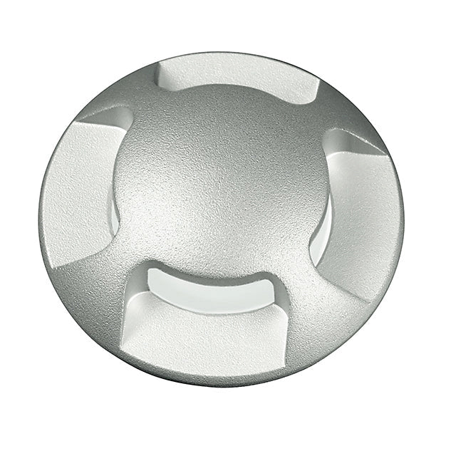 SEGNAPASSI A INCASSO CALPESTABILE LED STEP SILVER DC24V 2W 170LM 3000K IP67 4 FASCI DI LUCE 4,5X5,7C