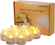 Led candele con fiamma oscillante 12pz luce a batteria con timer perfetta per decorazioni di casa - caldo bianco