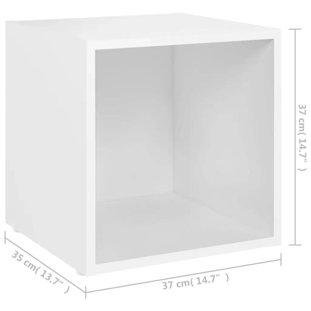 Mobili Porta TV 2 pz Bianco 37x35x37 cm in Legno Multistrato cod mxl 6739