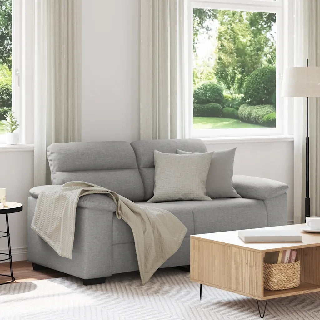 vidaXL Divano a 2 Posti Grigio Nuvola 120 cm in Tessuto