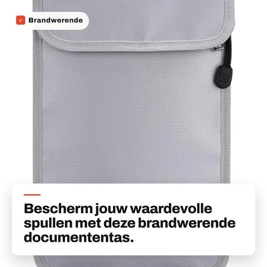 Borsa Antincendio per Documenti - Dimensioni 11"x7" - Chiusura con Zip - Doppia Camada - 100% Sicuro