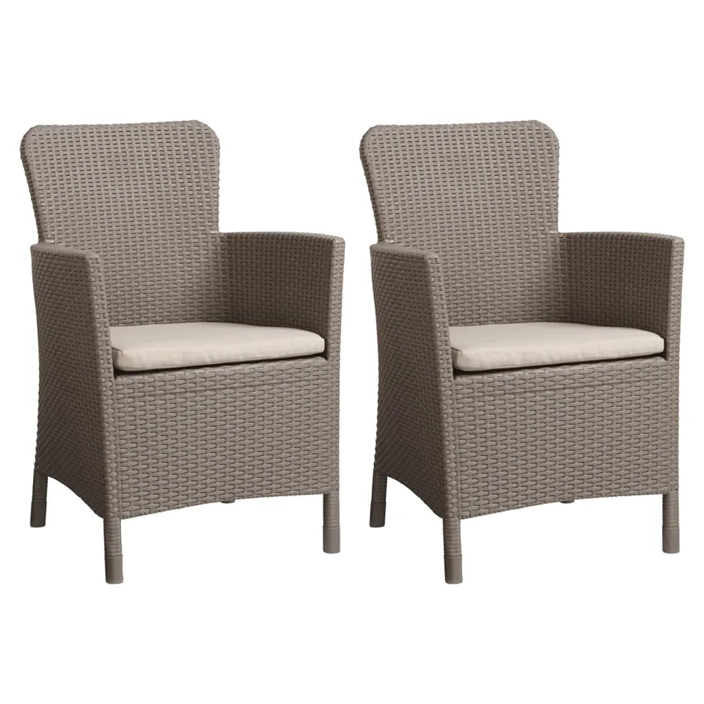 Allibert Sedie da Esterni 2 pz Miami Cappuccino 216833 3082794