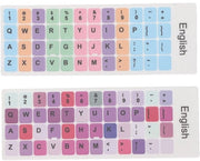 Etichette per tastiera 2 pezzi - layout QWERTY - rivestimento idrorepellente - impermeabile - materiale PVC - per laptop/desktop - etichette per tastiera