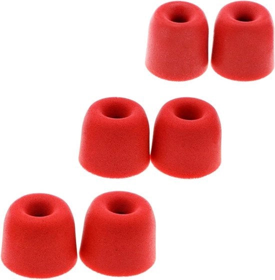 Orecchini di isolamento acustico - Memoria di spugna - Compatibili - Sostituzione - Dimensioni S/M/L - Rosso.