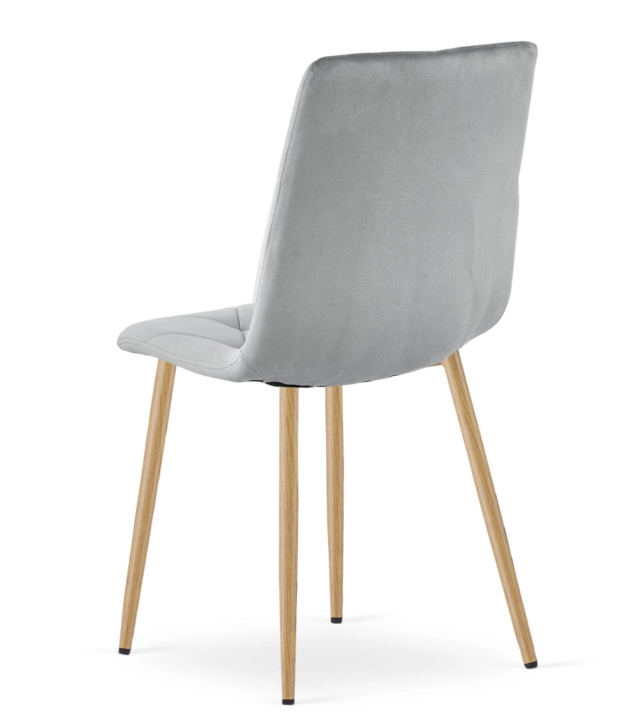 VALORA TYRA Velvet Chair - Elegante grigio chiaro per soggiorno x 4