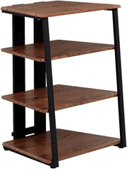 Ripiano portaoggetti Tonar, Rovere rustico/nero, 61 x 78 cm 4 ripiani aperti