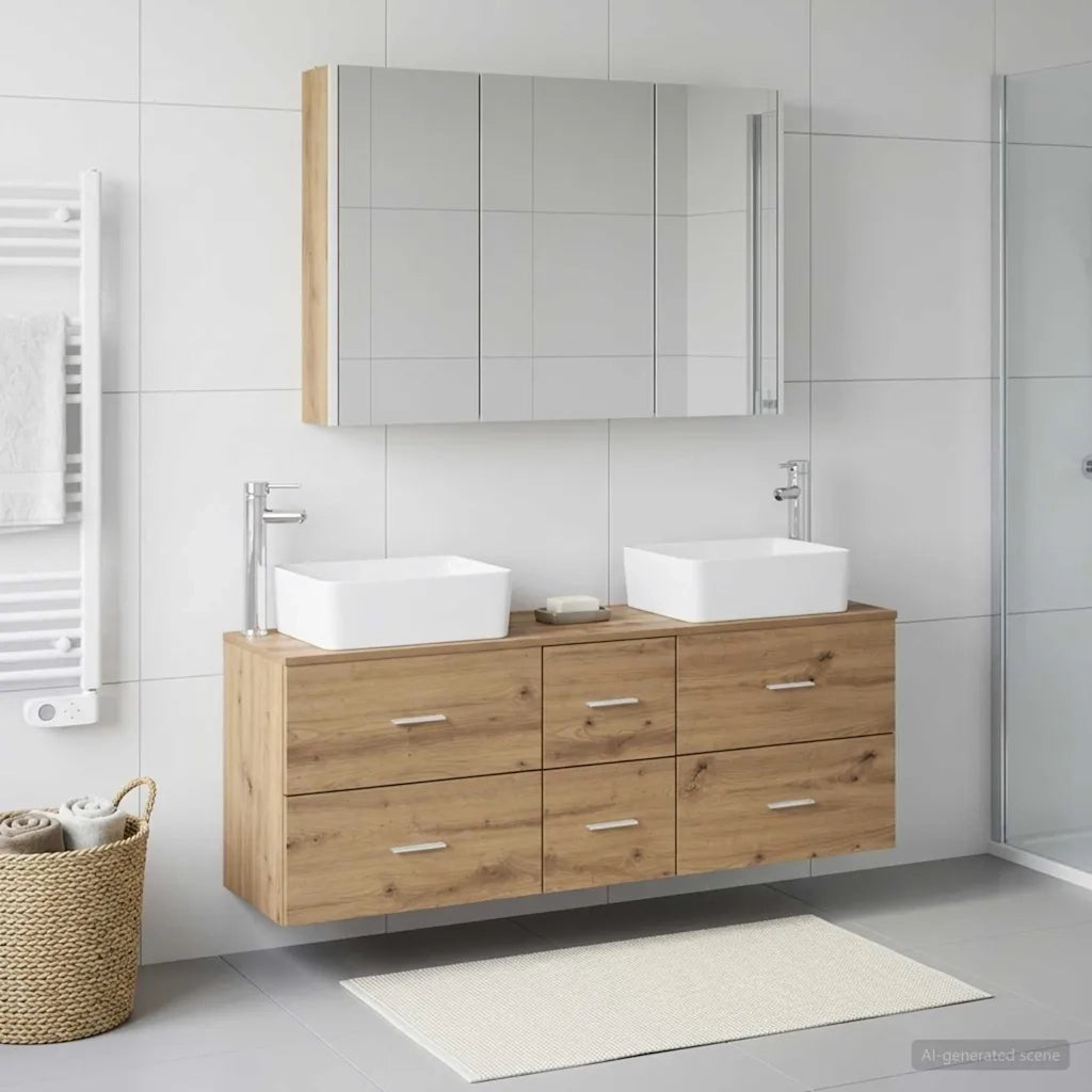 Set di mobili per il bagno 4 pcs Rovere Artigianale 3406870