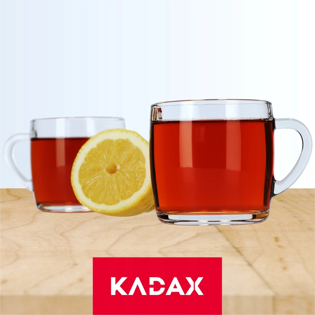 Bicchiere KADAX per caffè, tè, bevande, succhi di frutta, acqua con manico, 310 ml.