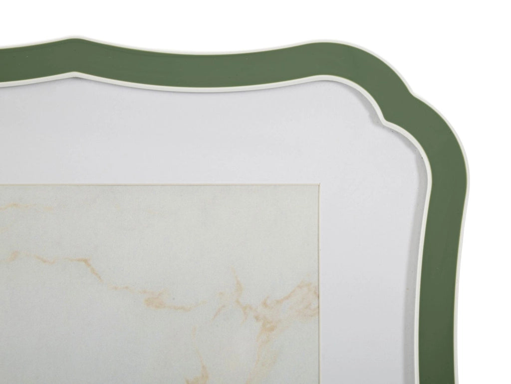 Cornice Margot Verde 22,1x1,4x27,2 cm in Zinco e Vetro Verde e Argento