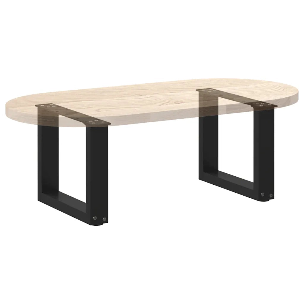 Gambe per Tavolino da Caffè a Forma di U 2 pz Nere 40x(30-31) cm Acciaio 4013132