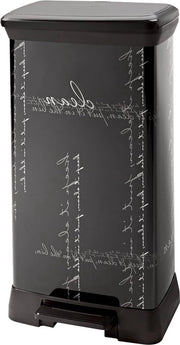 Decorativo emicemmettere da cucina con pedale - Metallo rettangolare nero - 39 x 29 x 72 cm emicemmettere a pedale 50 litri