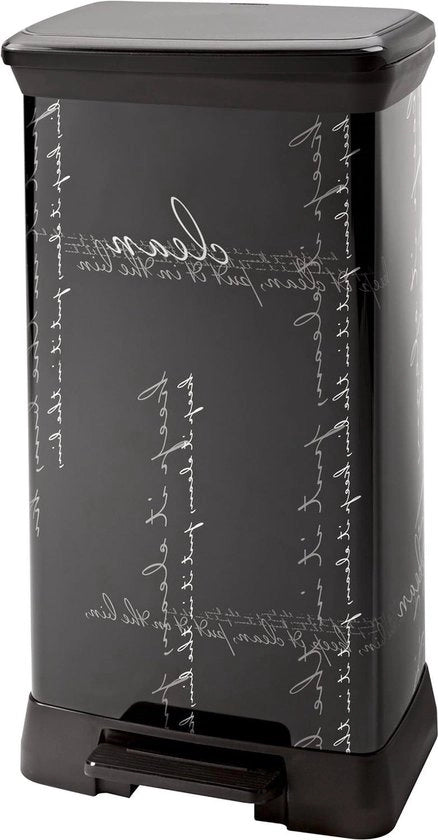 Decorativo emicemmettere da cucina con pedale - Metallo rettangolare nero - 39 x 29 x 72 cm emicemmettere a pedale 50 litri
