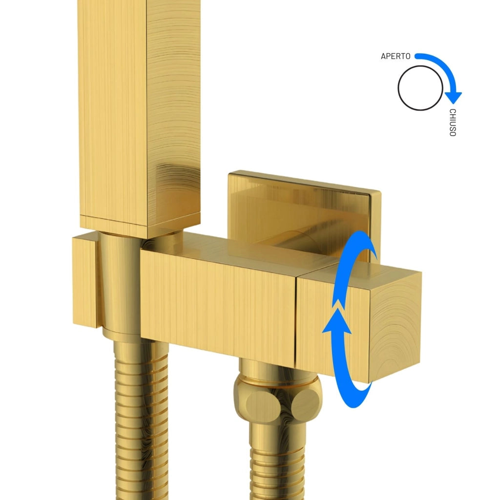 Idroscopino wc doccetta ottone portatile shutoff monogetto con leva ogomondo kit *** finitura- oro bronzato spazzolat...