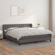 Giroletto a Molle con Materasso Grigio 160x200 cm in Similpellecod mxl 122031