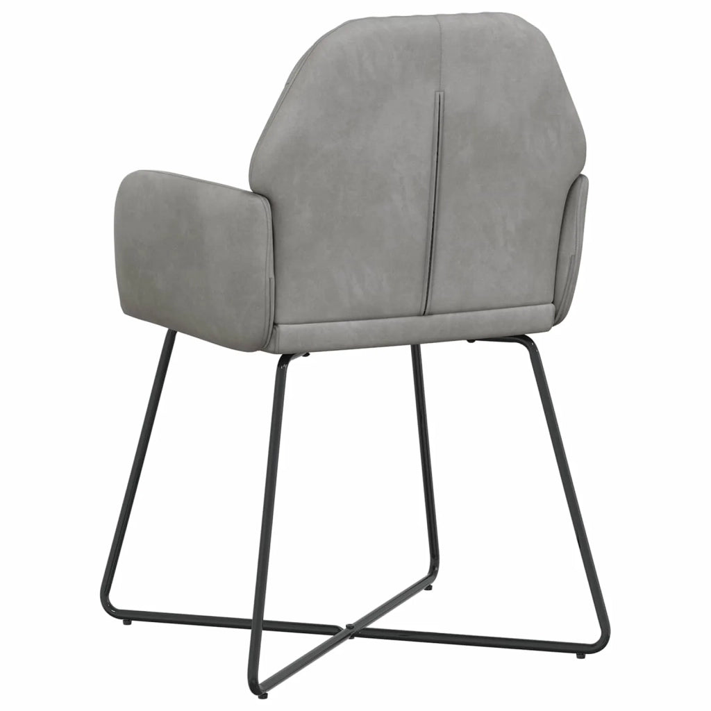 Sedie da pranzo 4 pz Velluto Grigio Chiaro 55 x 50 x 84 cm 3428373