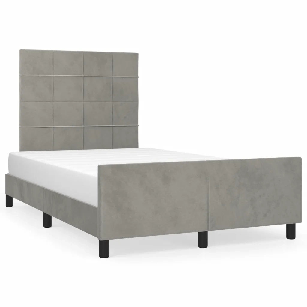 Giroletto senza Materasso Grigio Chiaro 120x190 cm Velluto