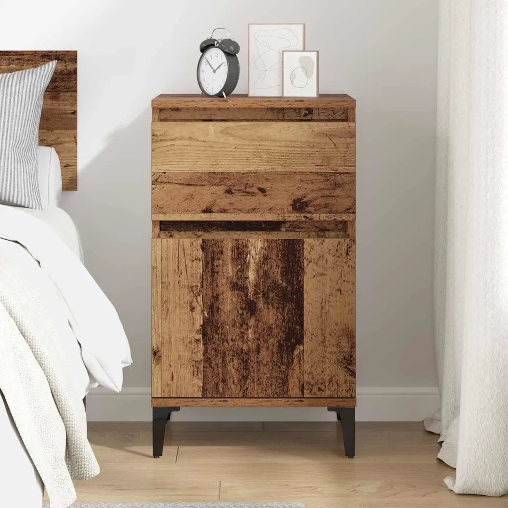 Armadio da Notte con cassetto Legno vecchio 40 x 35 x 70 cm 881251