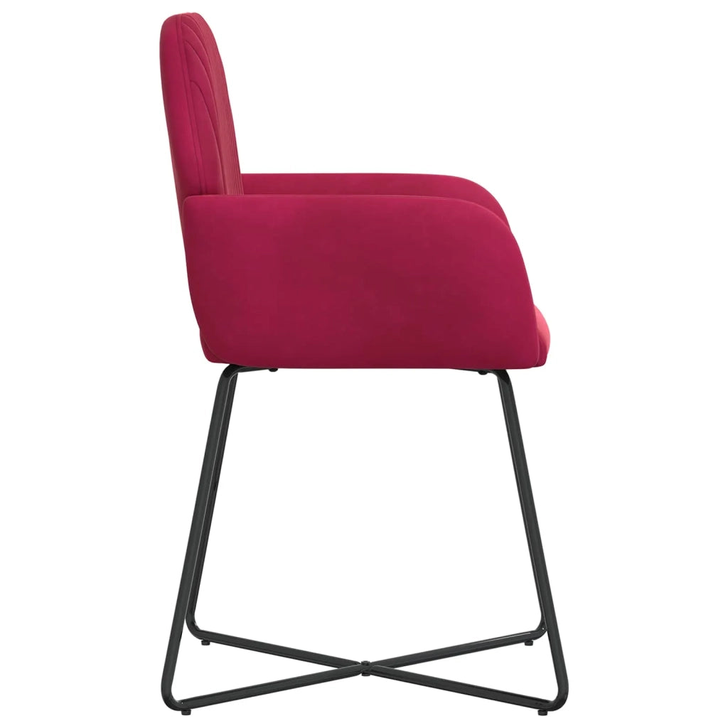 Sedie da pranzo 2 pz Velluto Rosso Vino 55 x 50 x 84 cm 42034370