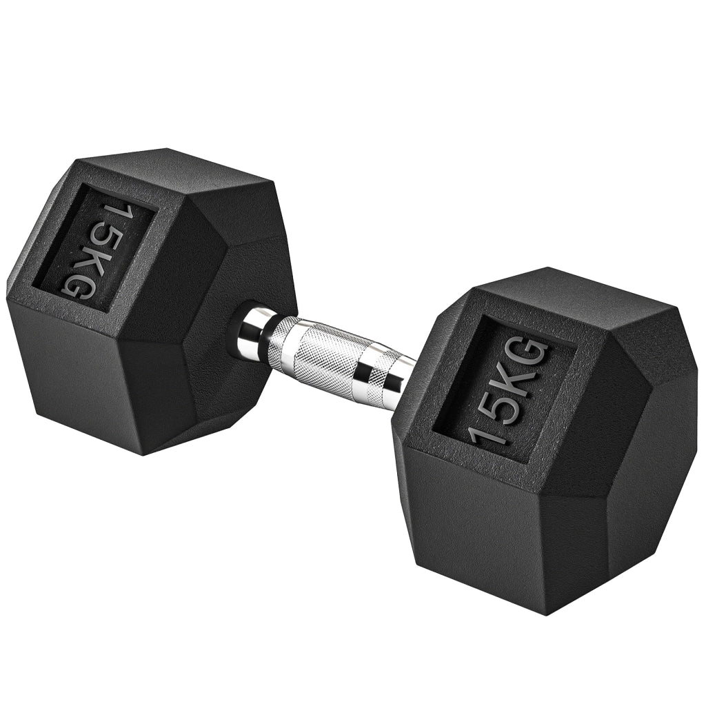 Manubrio esagonale 15 kg ¨C zephmum ¨C metallo gomma nero