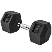 Manubrio esagonale 15 kg ¨C zephmum ¨C metallo gomma nero