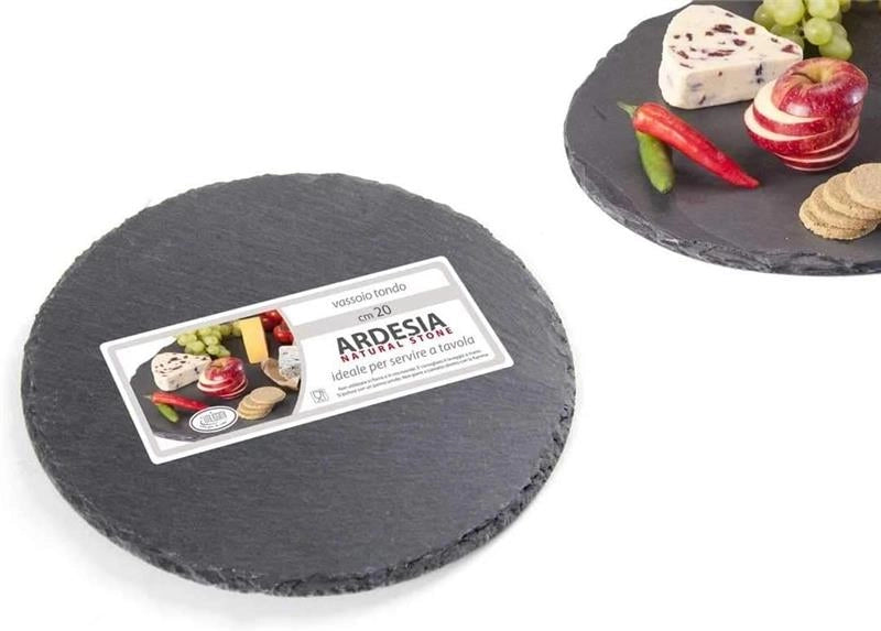 VASSOIO TONDO REALIZZATO IN ARDESIA DIAMETRO 25 CM