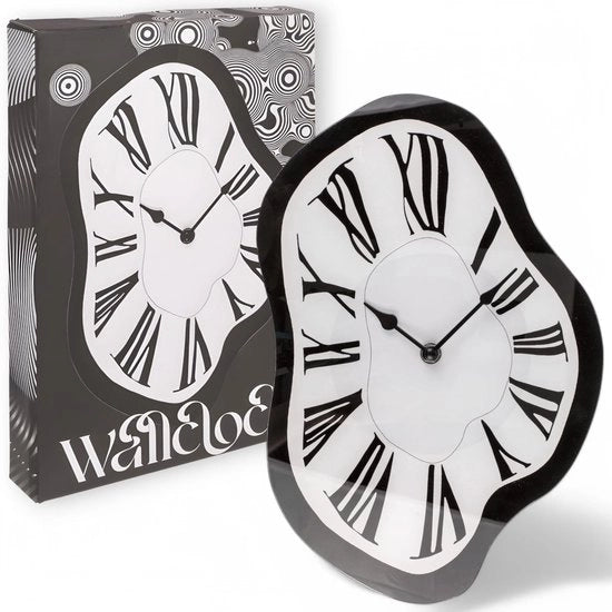 Orologio da Parete Surrealistico 'Melting Time', Disegno di Vetro Creativo, Stile e Analogico