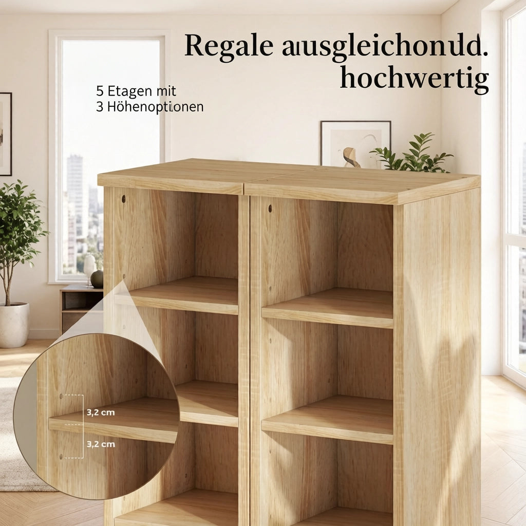 SCAFFALE CD Set da 2 pezzi 21 x 22,5 x 88,5 cm Rovere