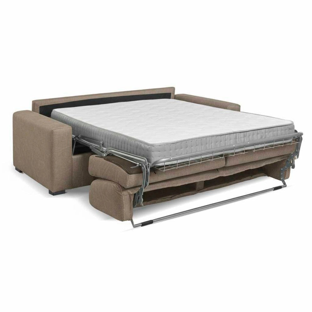 Divano letto 3 posti Flash tessuto Queens colore camel 200x98x86h