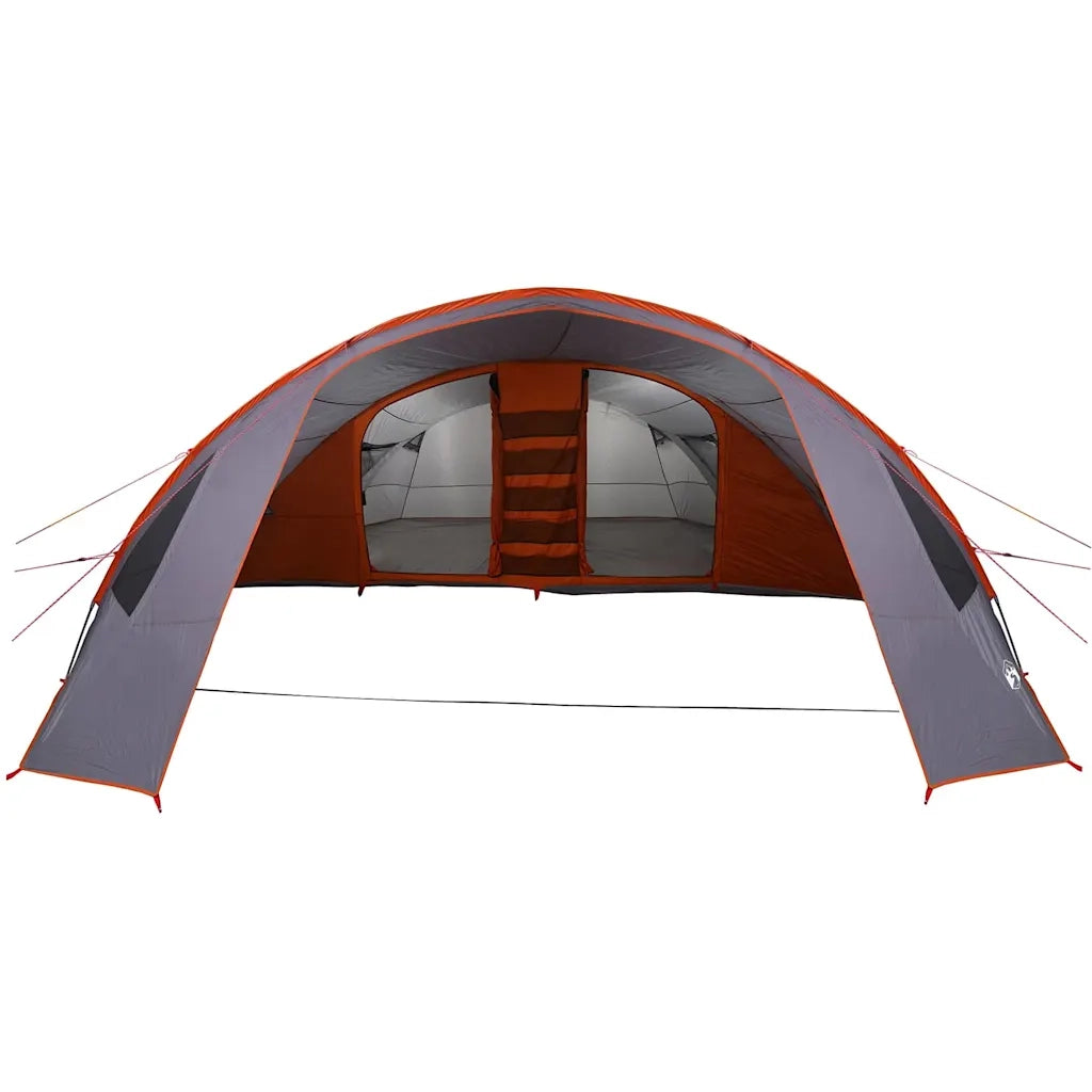 Tenda Tunnel per 6 Persone con tetto-Tenda da campeggio Grigio e arancione
